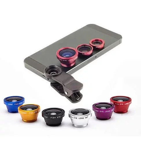 3-in-1 Universal Clip on Smartphone Camera Lens 6 Colors