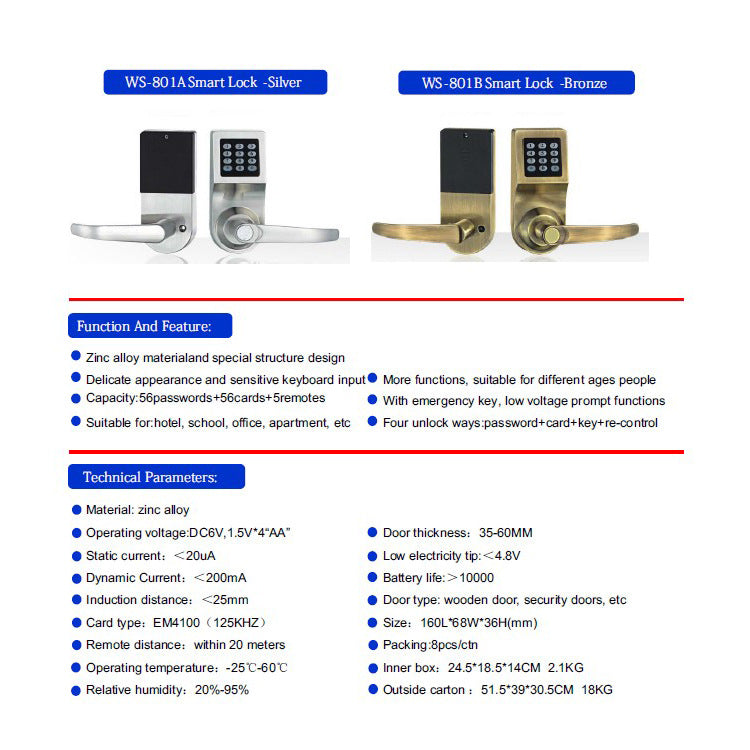 Smart Password Door Lock with Safety Rope
