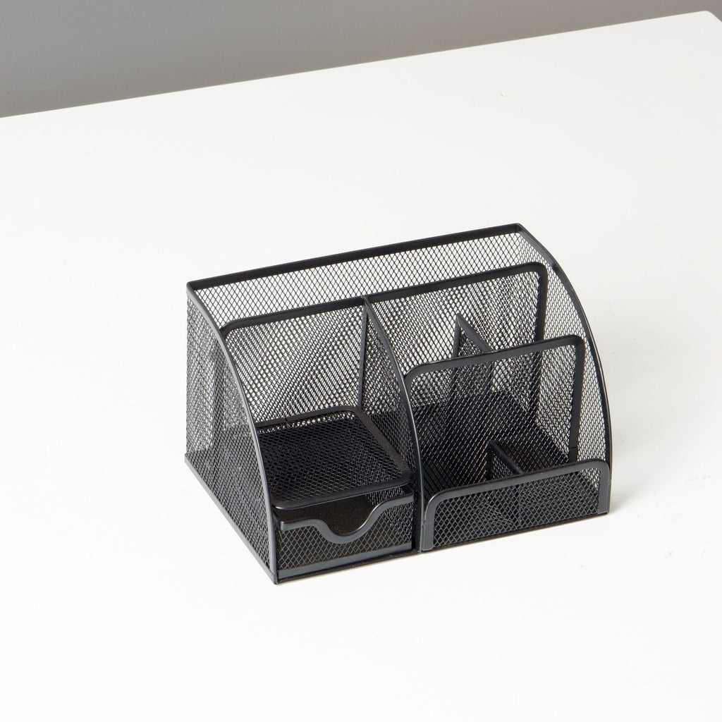Multifunctional Desktop Organizer with Metal Pen Holder