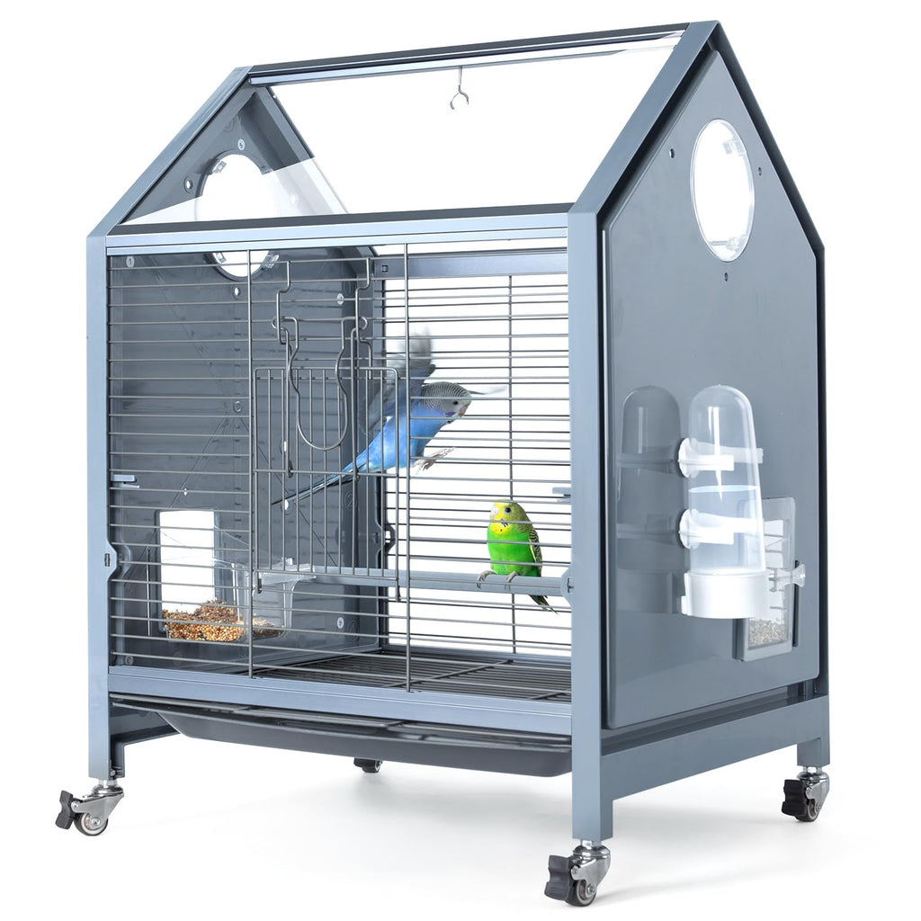 OIIBO 25in Rolling Acrylic Bird Cage