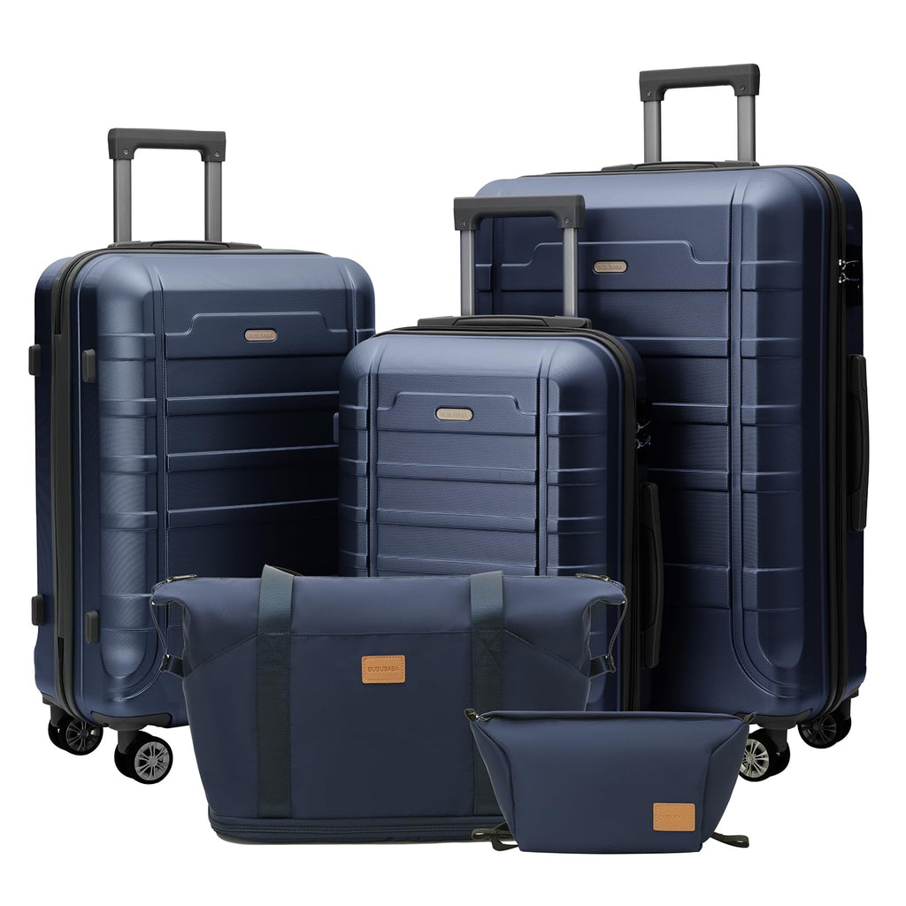 5-Piece Luggage Set with Weekender and Toiletry Bags