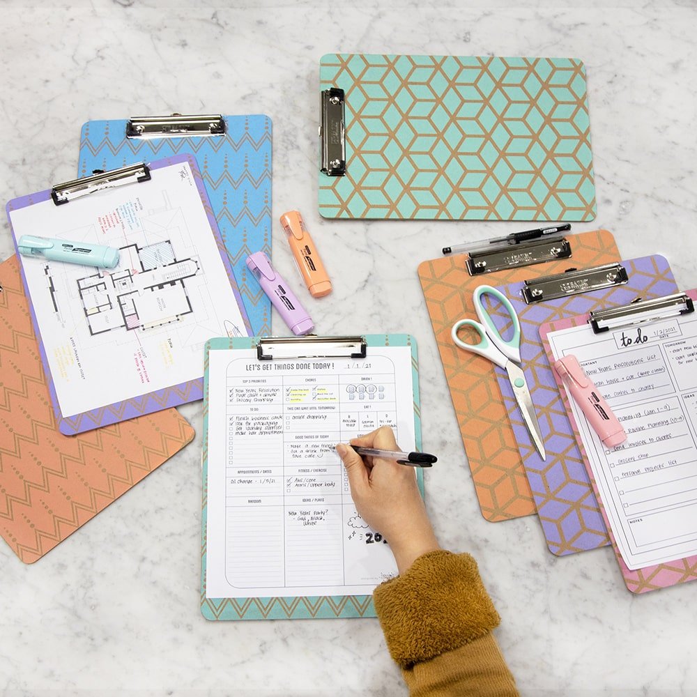 Standard Size Retro Honeycomb Hardboard Clipboard w/ Low Profile Clip