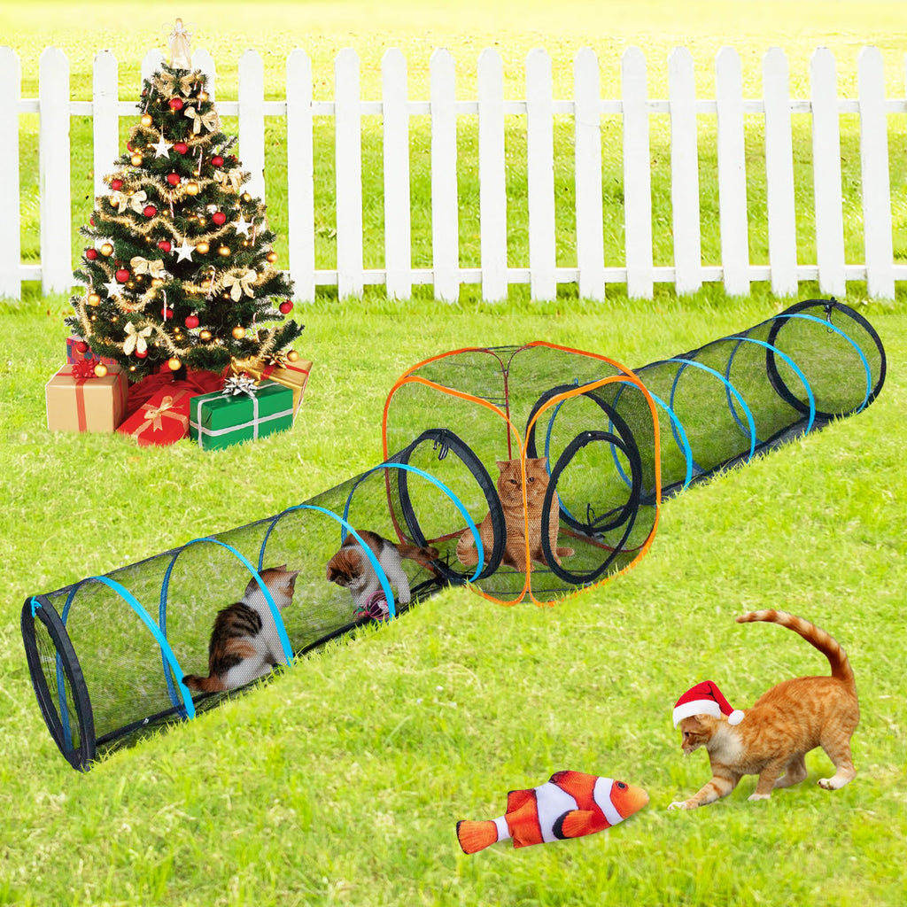 Collapsible Cat Tunnel & Cube Play Set