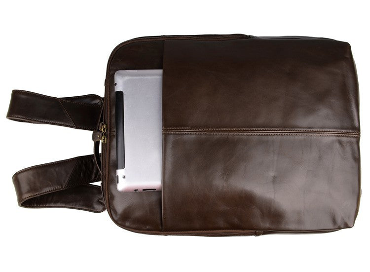 Genuine Leather Laptop Backpack, 15-Inch