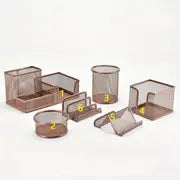 6-Piece Metal Pen Holder Set for Desk Organization