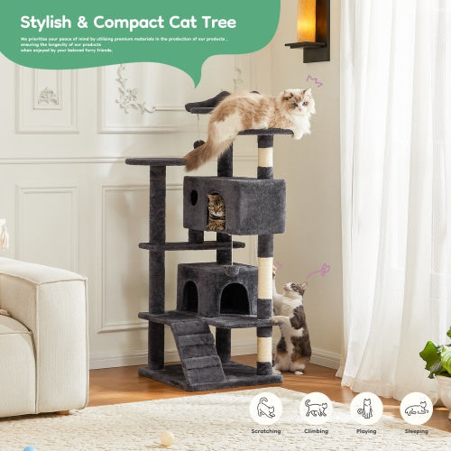 54-Inch Multi-Story Cat Tree Tower