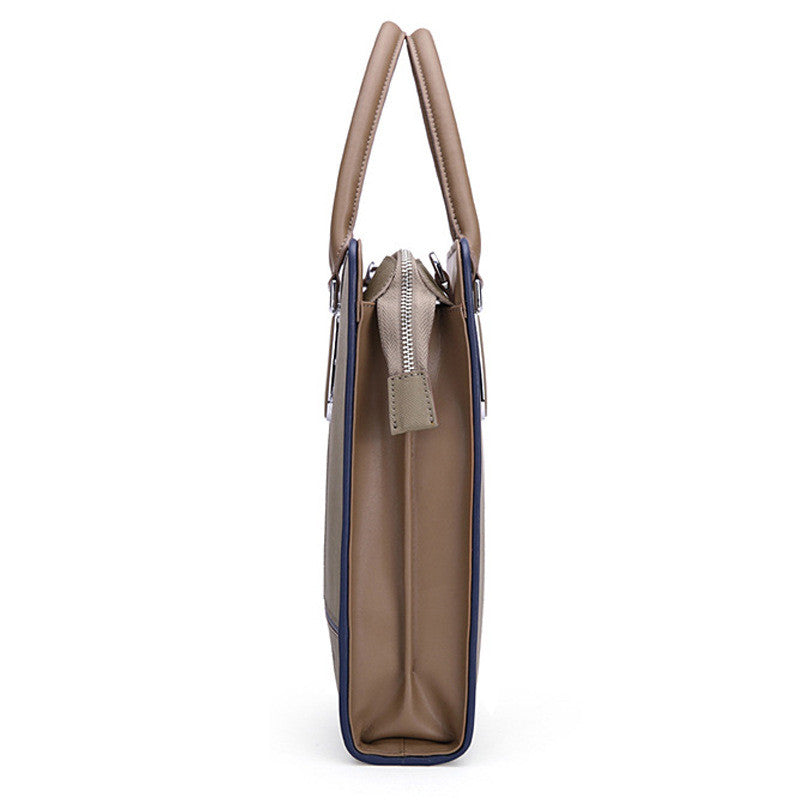 Leather Briefcase Crossbody Bag