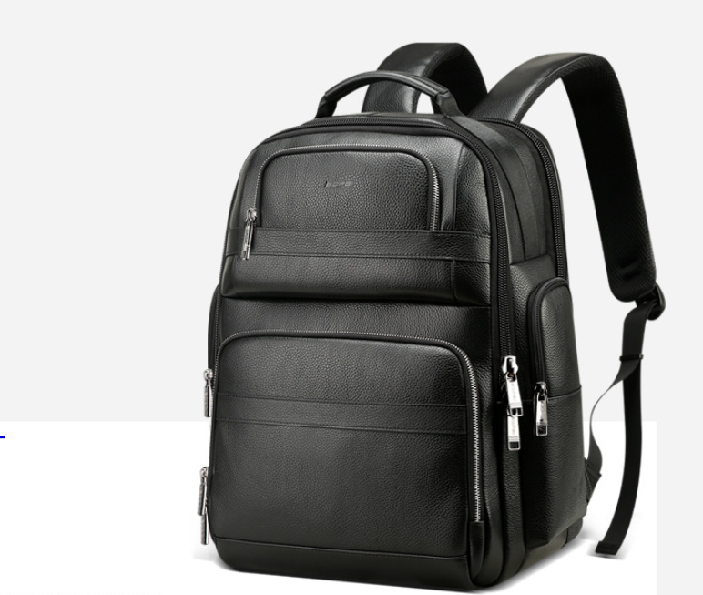 Genuine Leather Business Backpack with USB Port