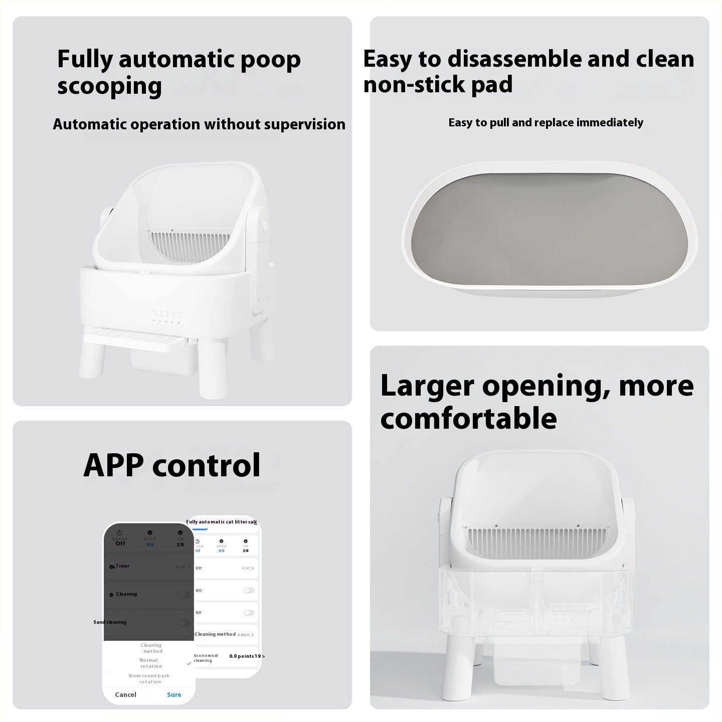 Oversized Automatic Self-Cleaning Litter Box
