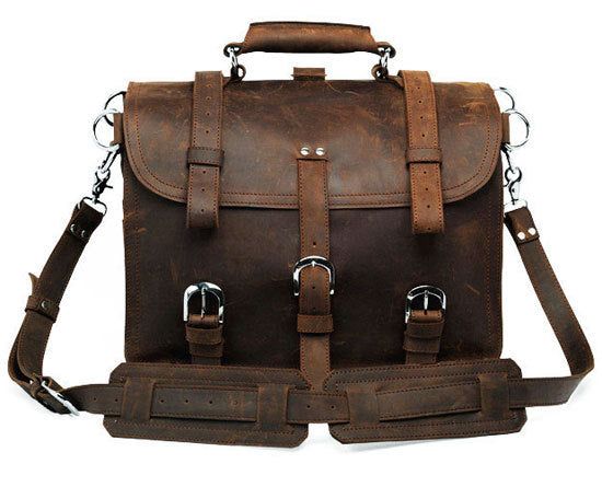 Crazy Horse Leather Men's Shoulder Bag