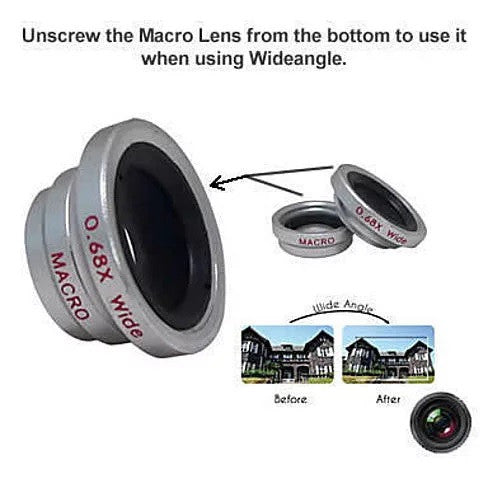 3-in-1 Universal Clip on Smartphone Camera Lens 6 Colors