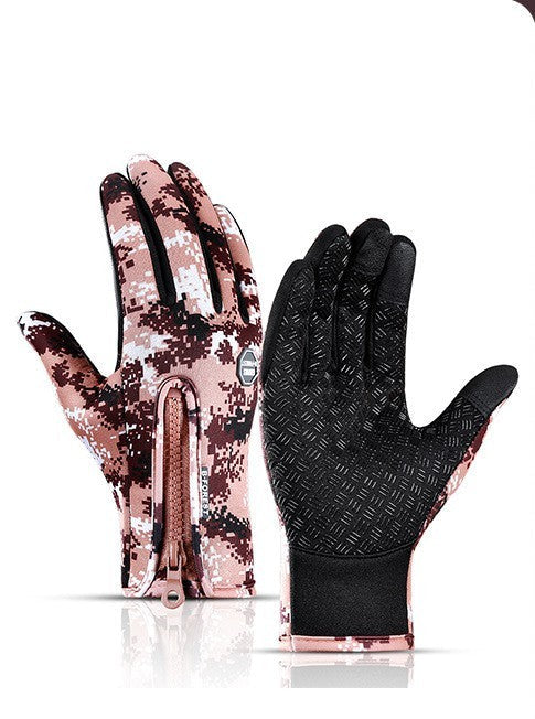 Winter Gloves Touch Screen Riding Motorcycle Waterproof Sports Gloves With Fleece
