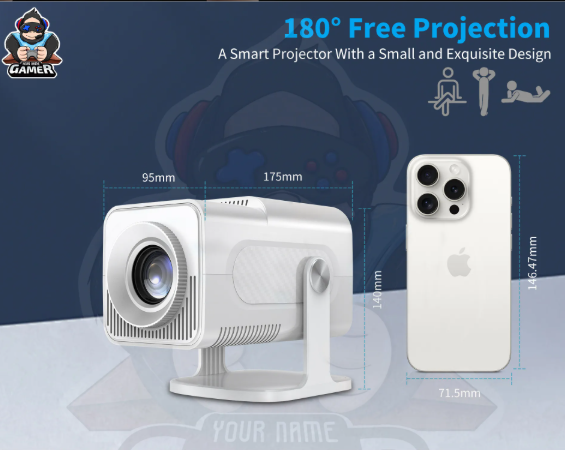 Mini Android Game Console with 4K HD Projector