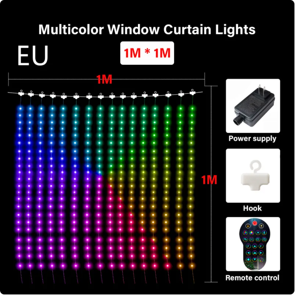 Music-Sync LED Curtain Lights