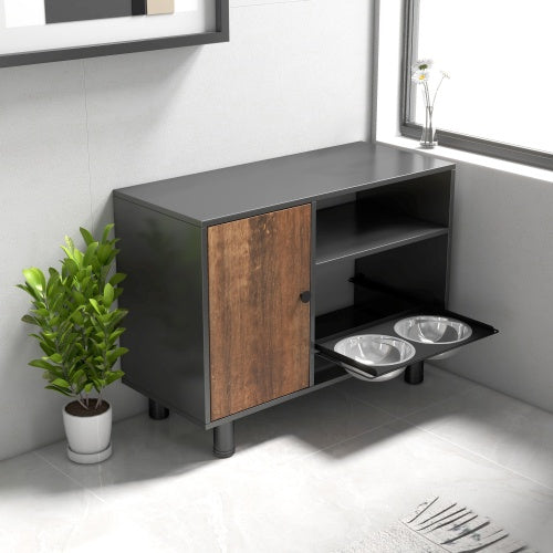 Pet Feeder Station with Pull-Out Bowls