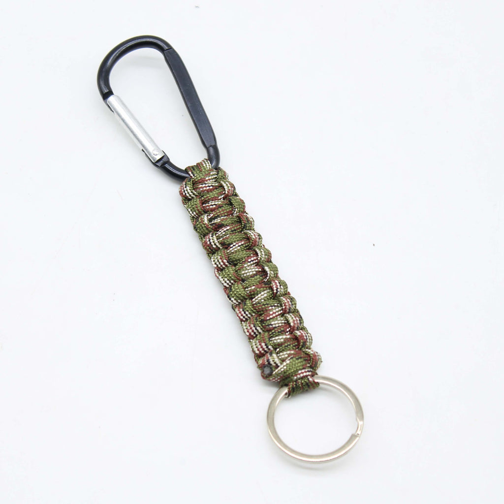 Black Paracord Keychain with Climbing Carabiner Hook