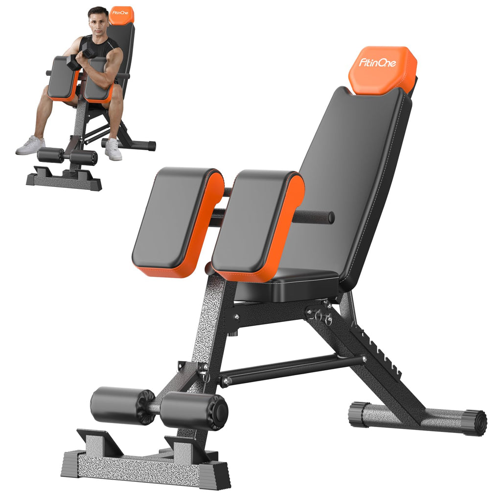 Adjustable Weight Bench with Leg Extension & Preacher Pad (800 lb Capacity)