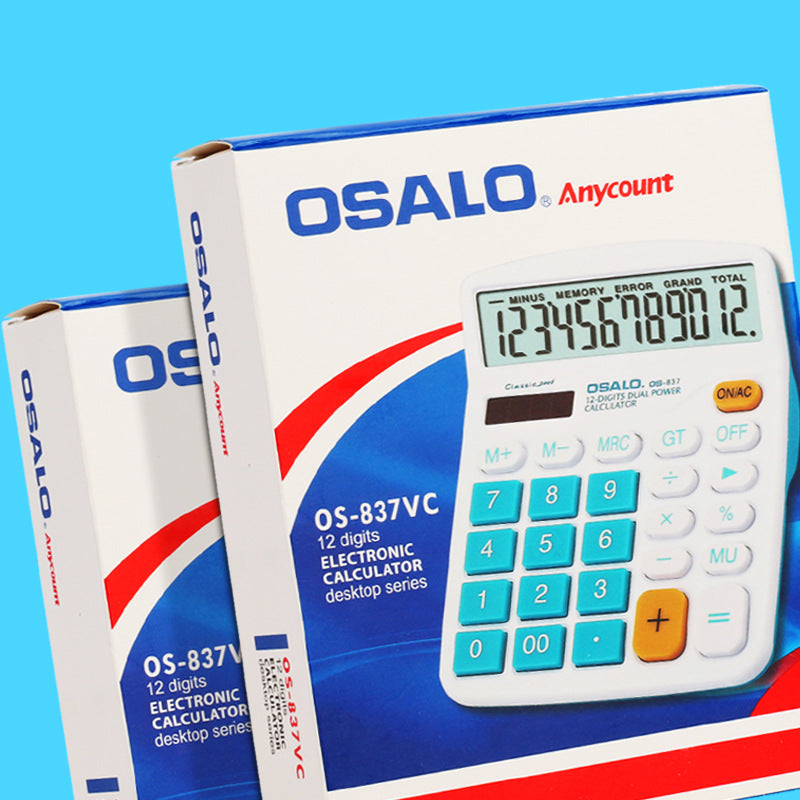 837 Solar Powered Business Calculator with 12-Digit Display
