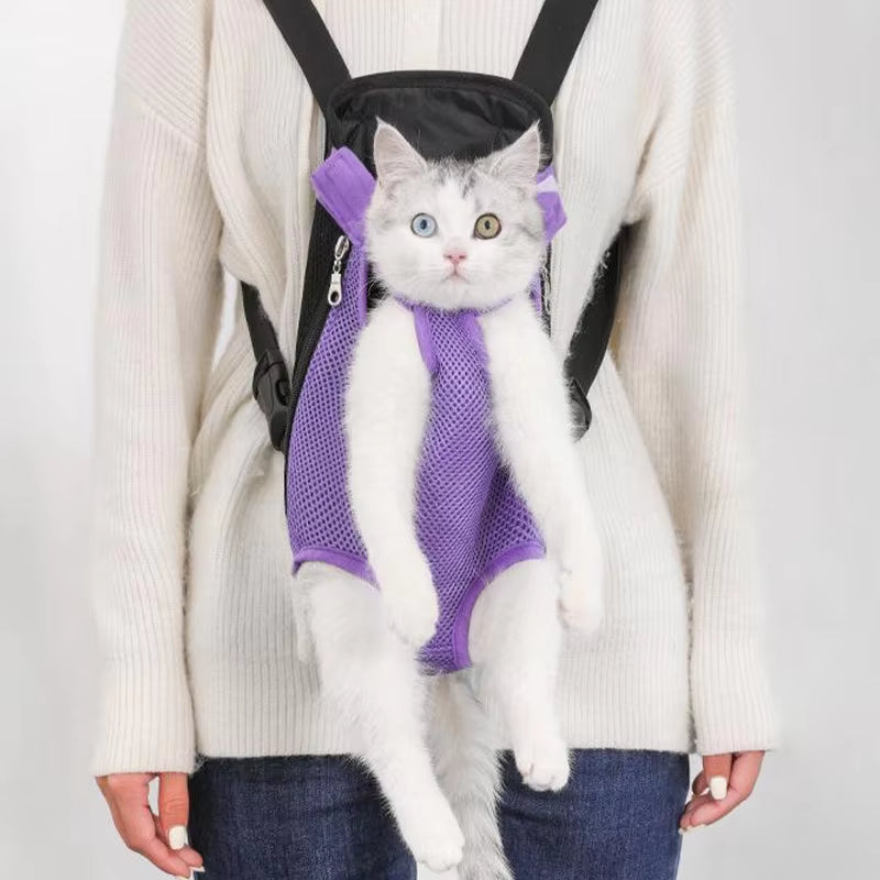 Adjustable Cat Carrier Bag Pet Double Shoulder Backpack