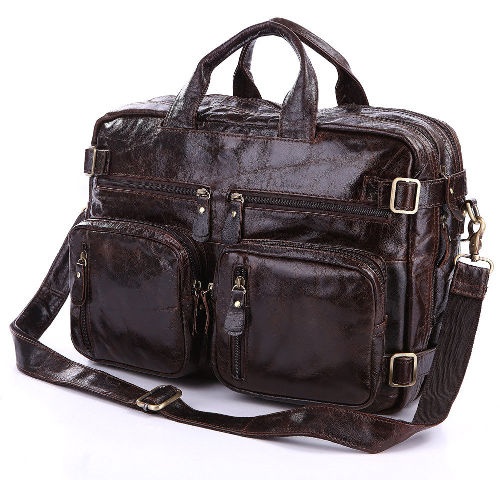 Men's Convertible Leather Handbag Backpack
