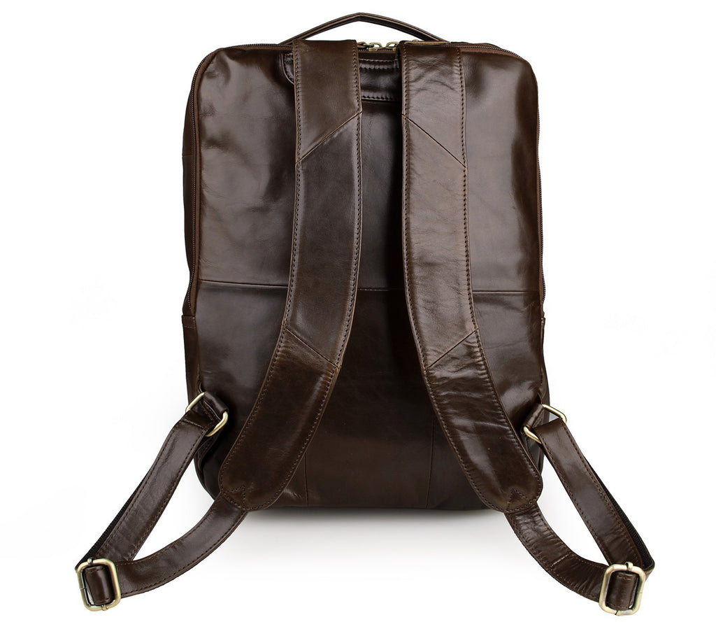 Genuine Leather Laptop Backpack, 15-Inch