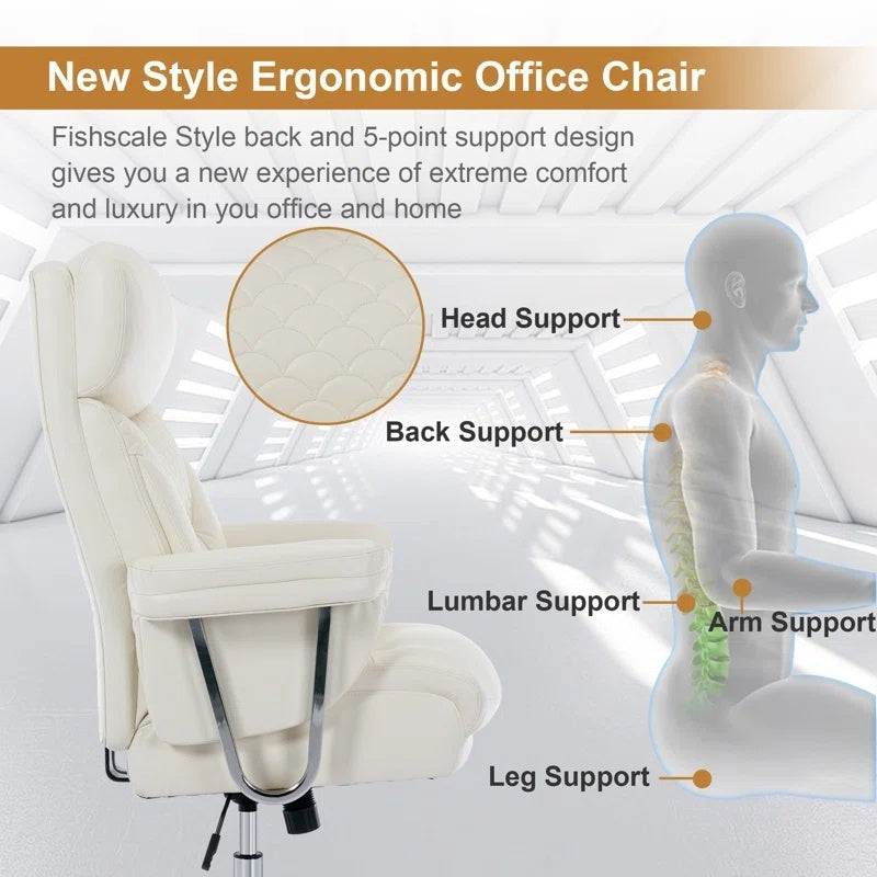 Executive Faux Leather Office Chair, 350lb Capacity