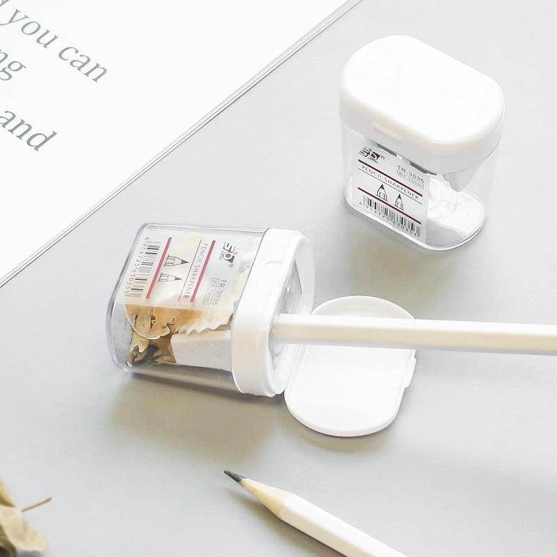 Minimalist Dual-Hole Pencil Sharpener with Lid