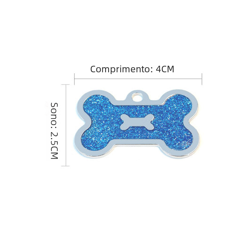 Zinc Alloy Double Bone Shape Pet ID Tag with Laser Engraving