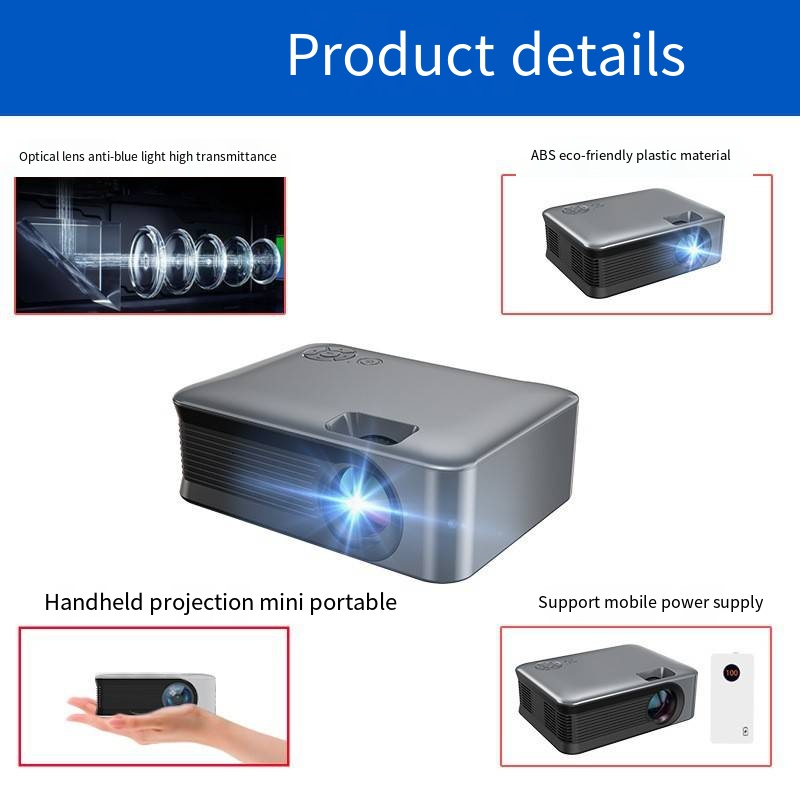 Portable HD Wireless Home Projector