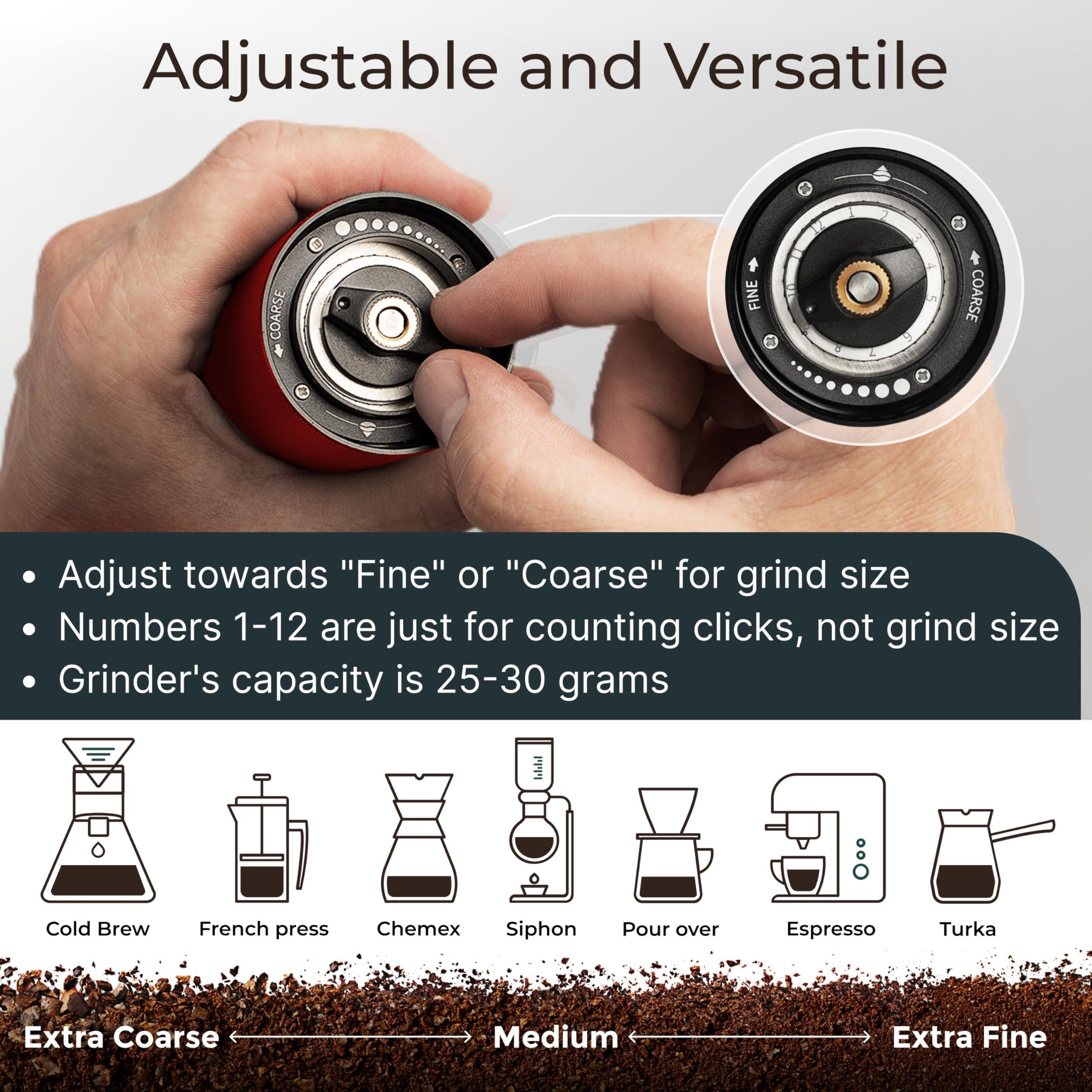 Manual Coffee Grinder Stainless Steel Conical Burr