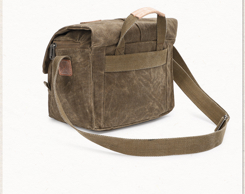 Water-Resistant Canvas Camera Bag for DSLR Crossbody