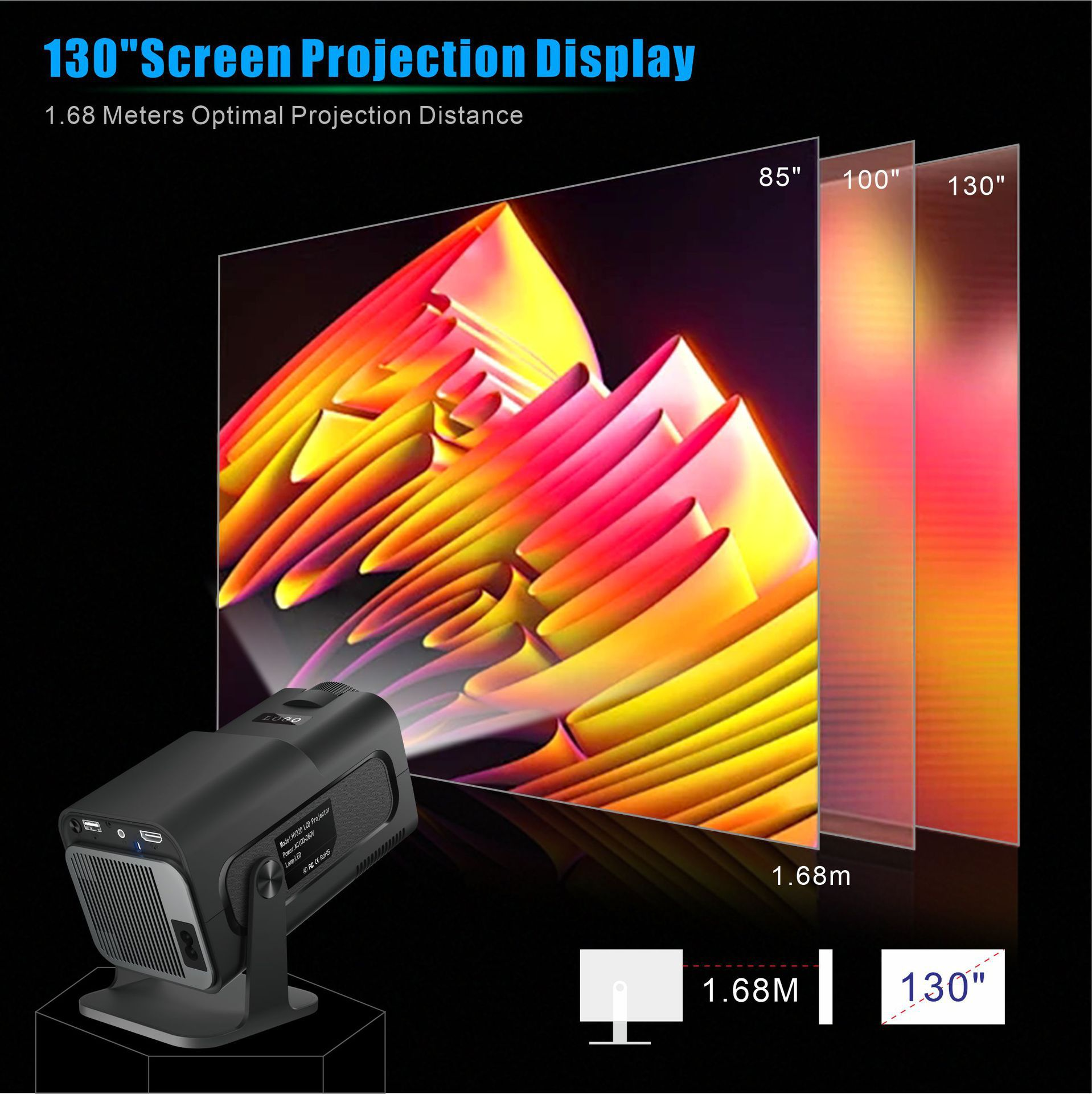 Small 4K Wireless WiFi Smart Projector