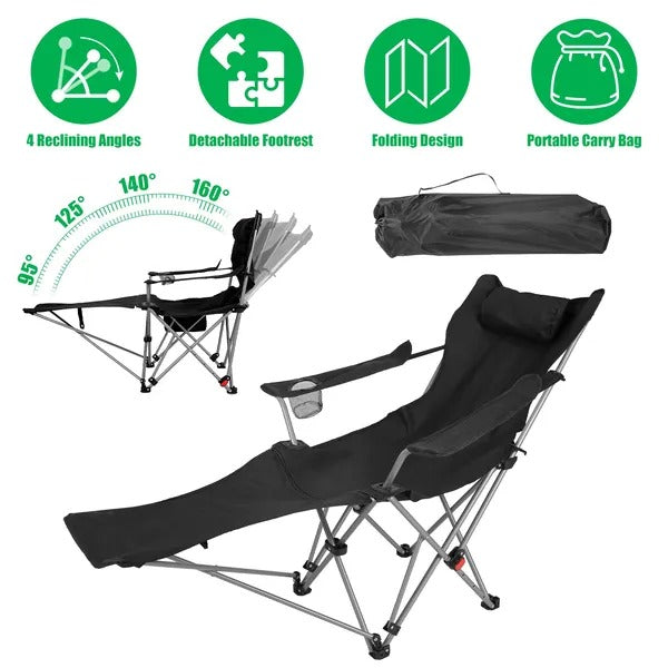 Reclining Camping Chair with Footrest