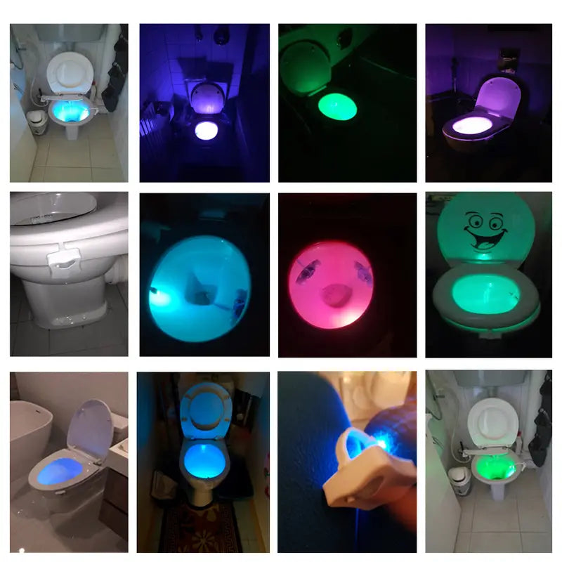 LED Toilet Night Light with PIR Motion Sensor 16 Colors