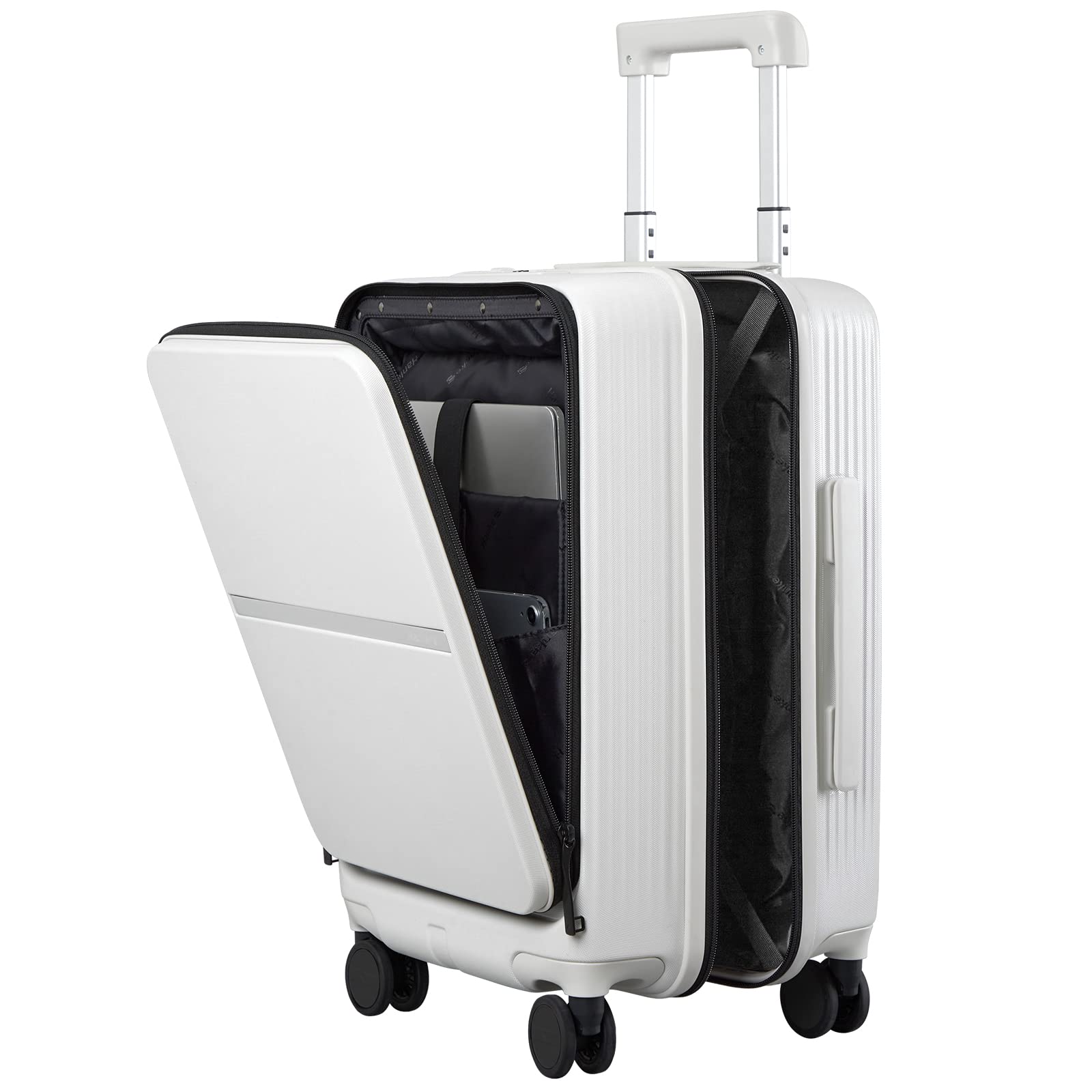 20-Inch Hardshell Carry-On Suitcase with Front Laptop Pocket