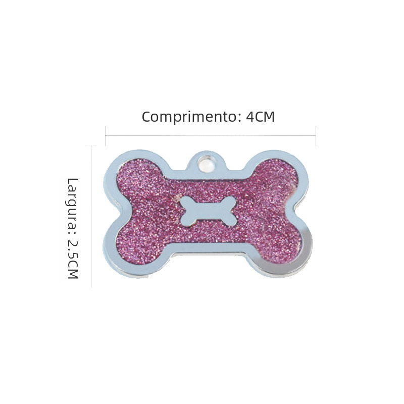 Zinc Alloy Double Bone Shape Pet ID Tag with Laser Engraving