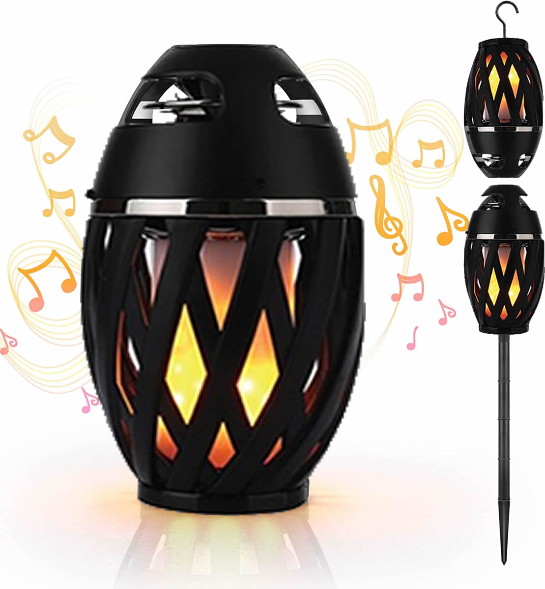 Tiki Torch Outdoor LED Lamp with Bluetooth Speaker