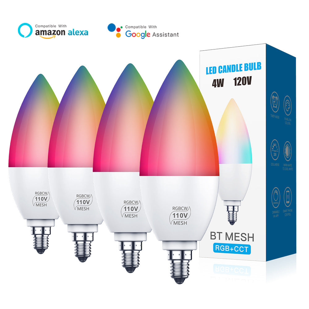 Smart RGB CW Bluetooth LED Candle Bulb E14