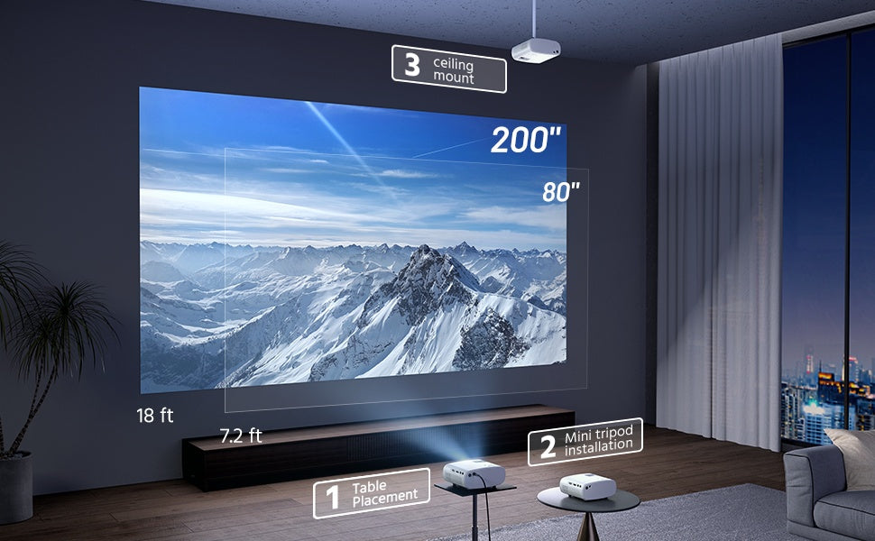 Mini 1080P Projector with Tripod