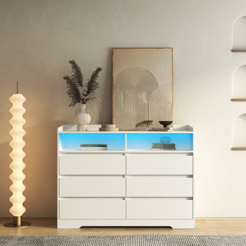6-Drawer Dresser with LED Lights