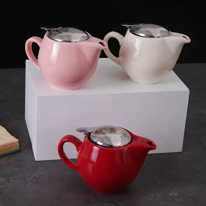 Ceramic Single Tea Infuser with Filter Mesh Teapot
