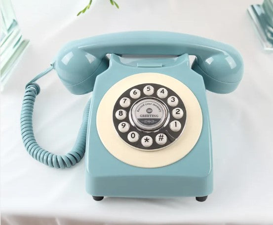 Vintage Corded Telephone with Notepad