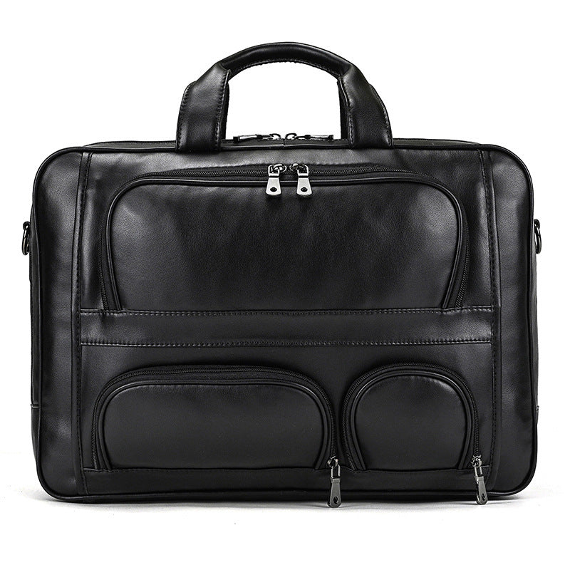 Leather Briefcase with 3 Compartments