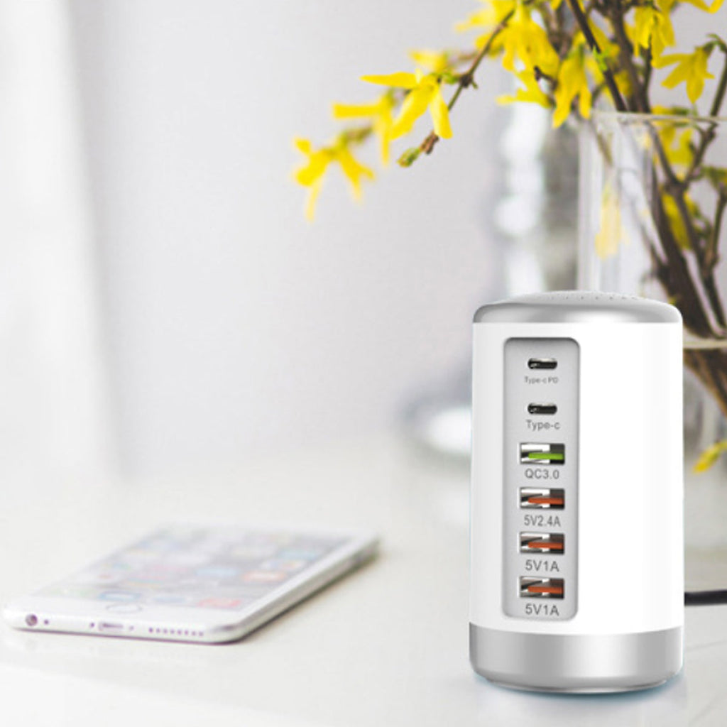 Tower USB Charging Station with 6 High-Speed Ports
