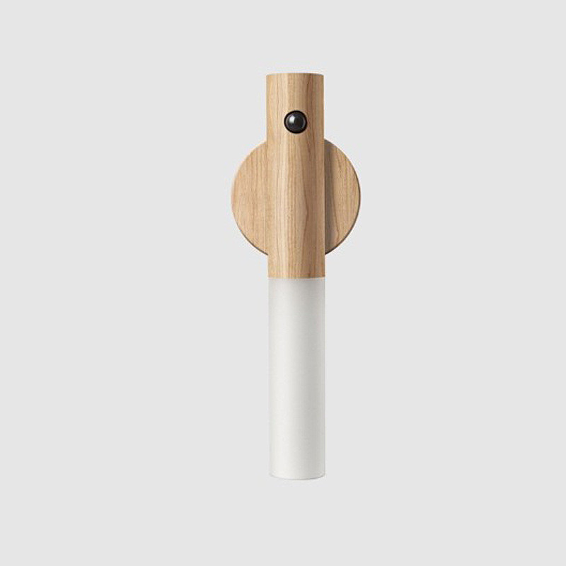 Magnetic Wood PIR Motion Sensor LED Night Light USB Rechargeable