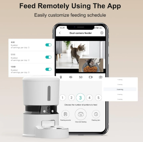 Automatic Cat Feeder with 1080P Camera