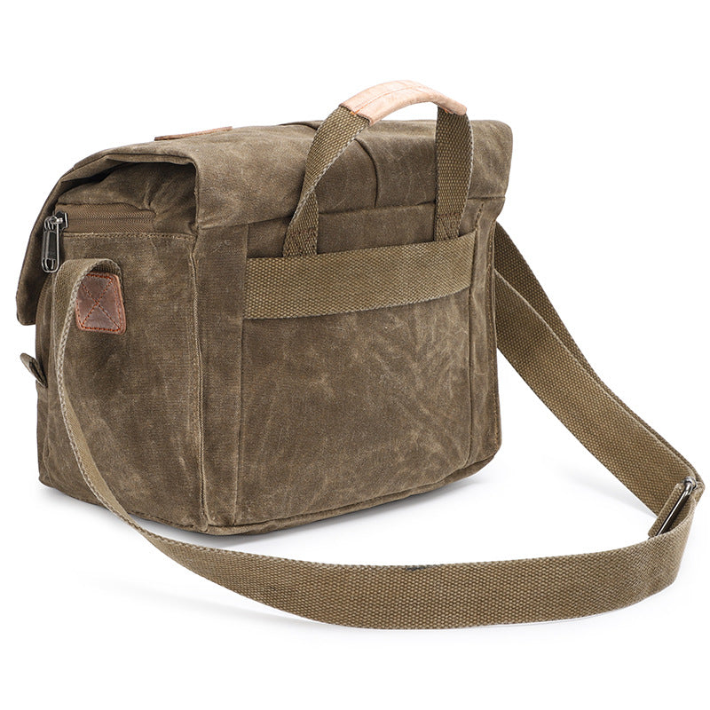 Water-Resistant Canvas Camera Bag for DSLR Crossbody