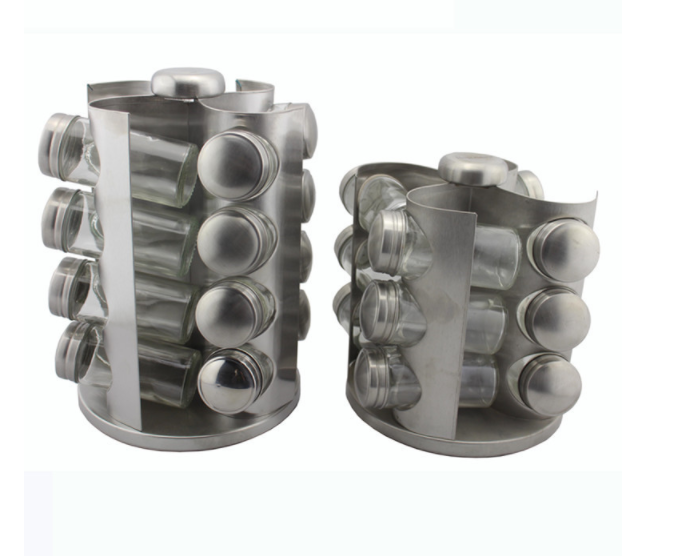 Stainless Steel Rotating Spice Jar Set
