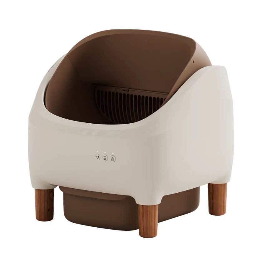 Automatic Cat Litter Box with Semi-Closed Drawer
