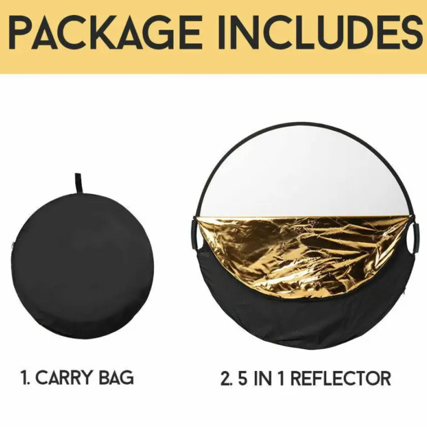 110CM 5-in-1 Collapsible Photography Reflector with Handle